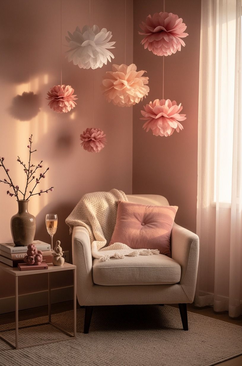 Hang Paper Flowers Instead of Buying More Decor