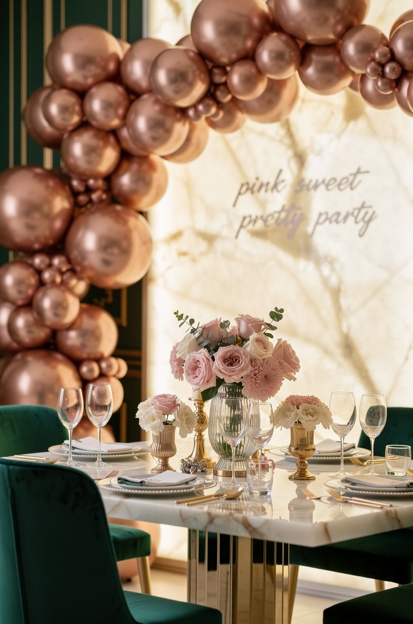 Swap Balloon Arches for Rose Gold Clusters