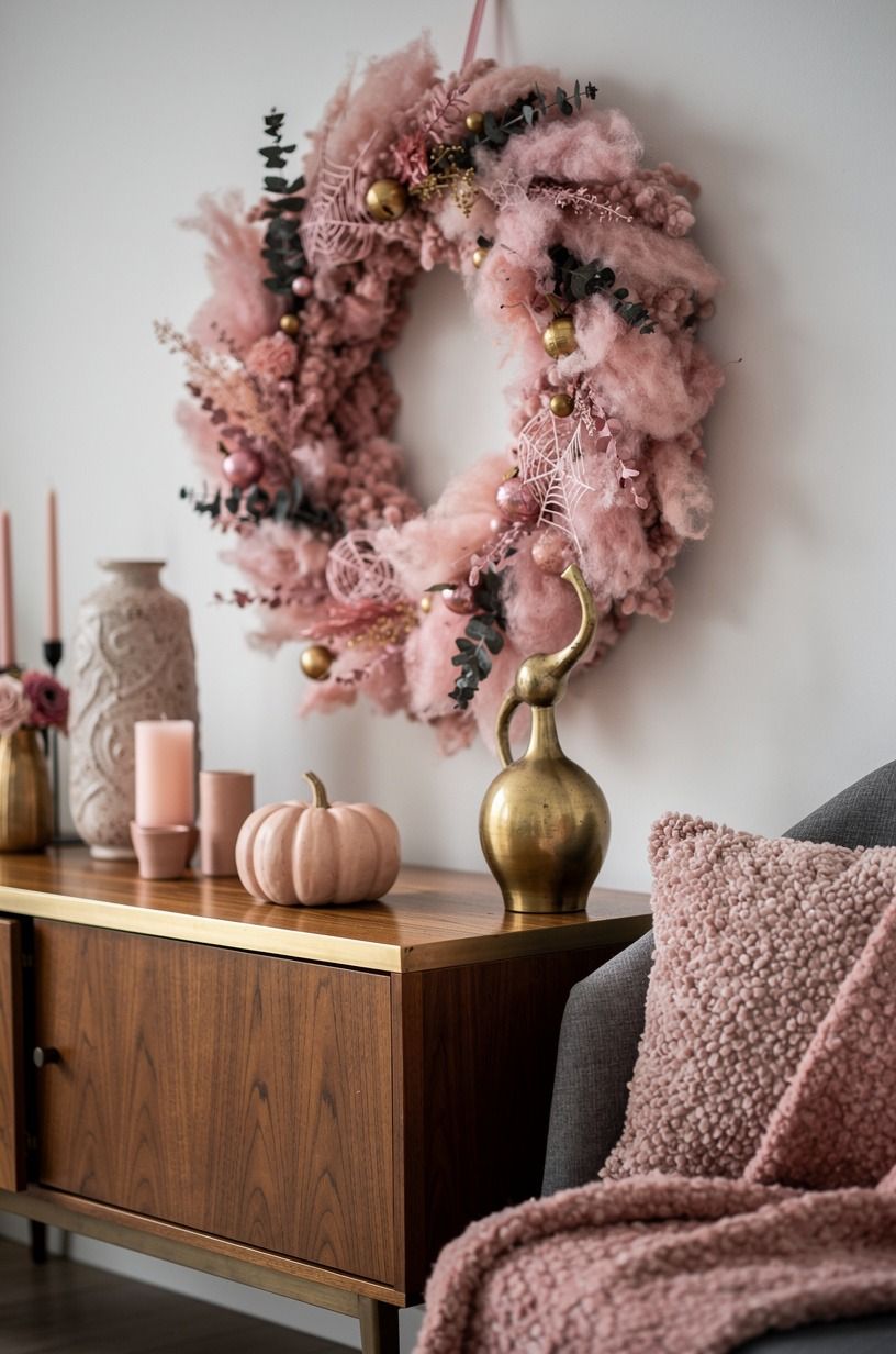 Anchor the look with the Cotton-Candy Wreath Rule