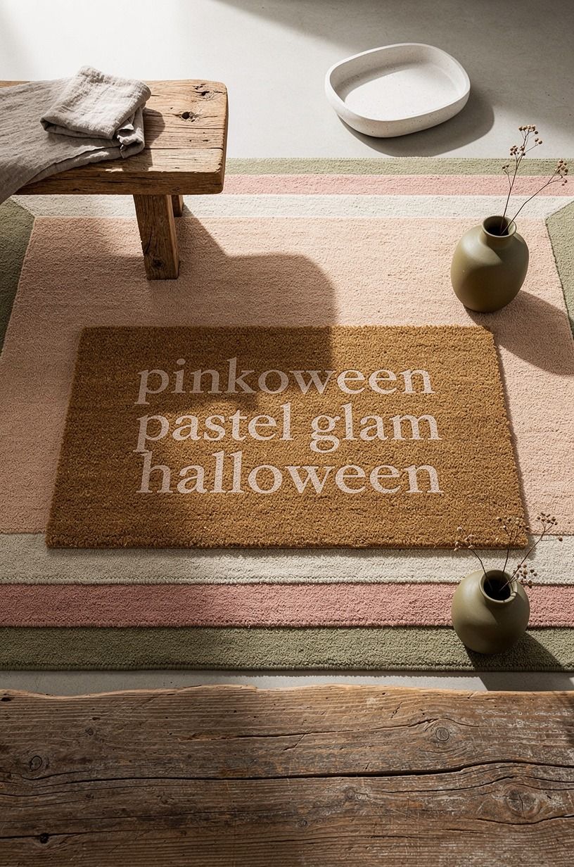 Frame your doormat with a pastel layered landing zone