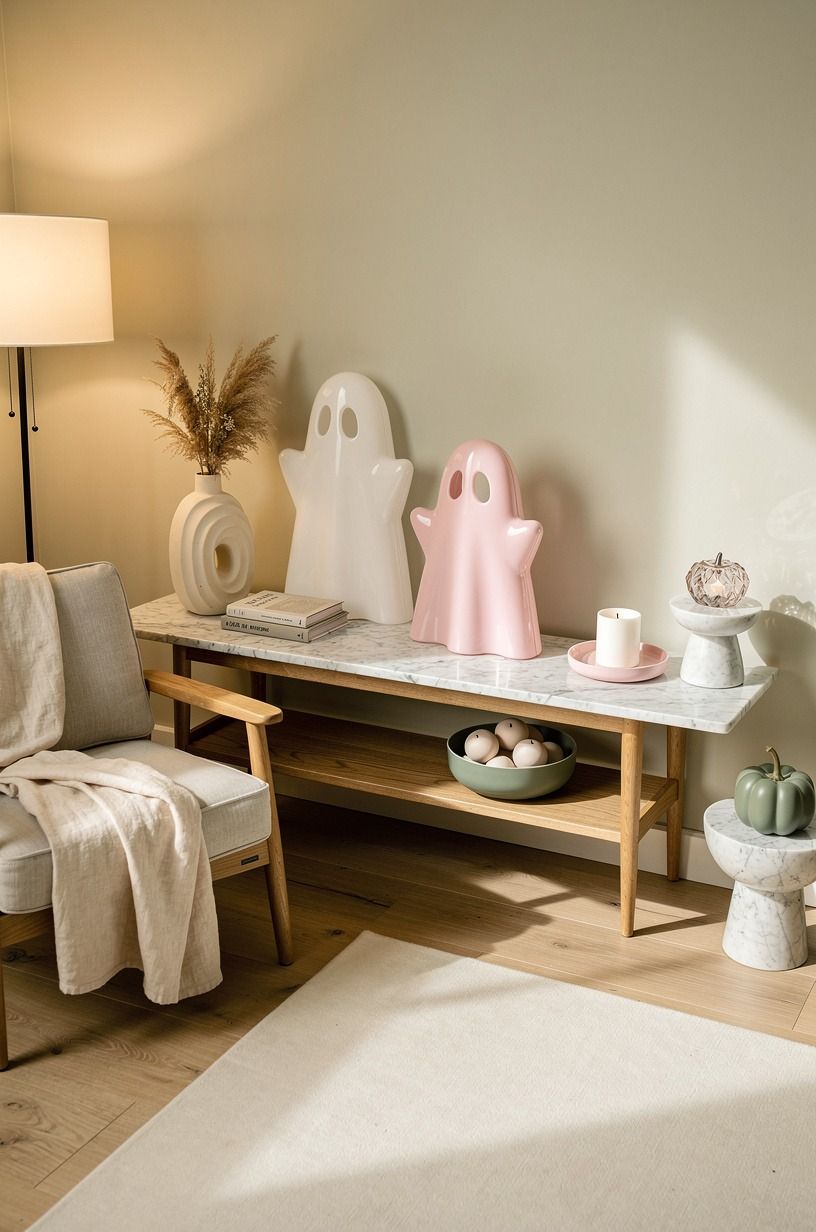 Mix ghost shapes with glamorous materials