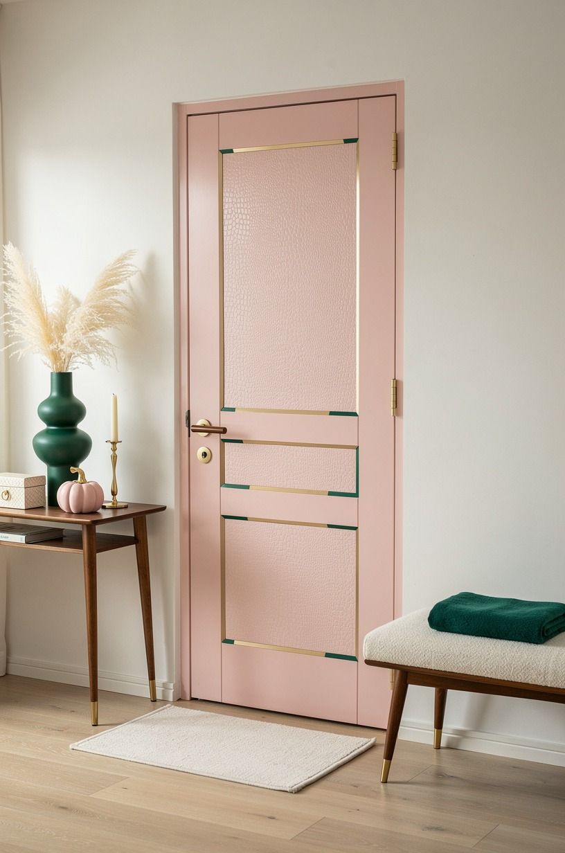 Start with a pink halloween door design that has one clear mood