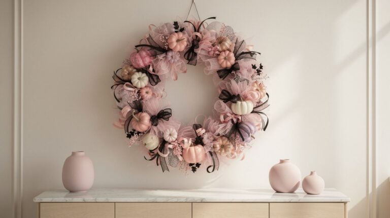 15 Pinkoween Wreaths: 11 Pastel Halloween Wreaths for Women Who Are Over Orange