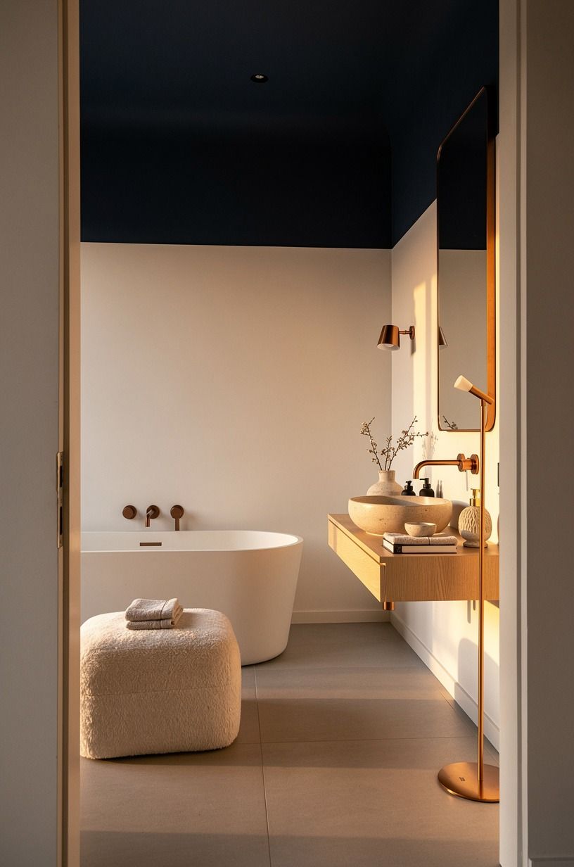 Paint the ceiling for a warmer blue envelope