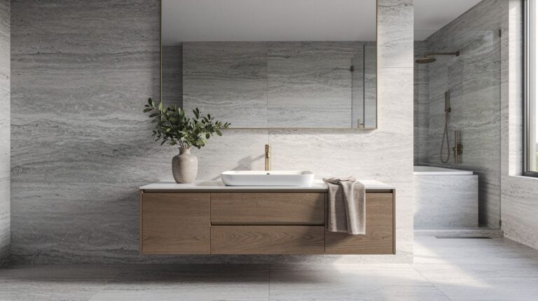 16 Silver Travertine Bathroom Ideas for Cool, Modern Elegance Without Renovating