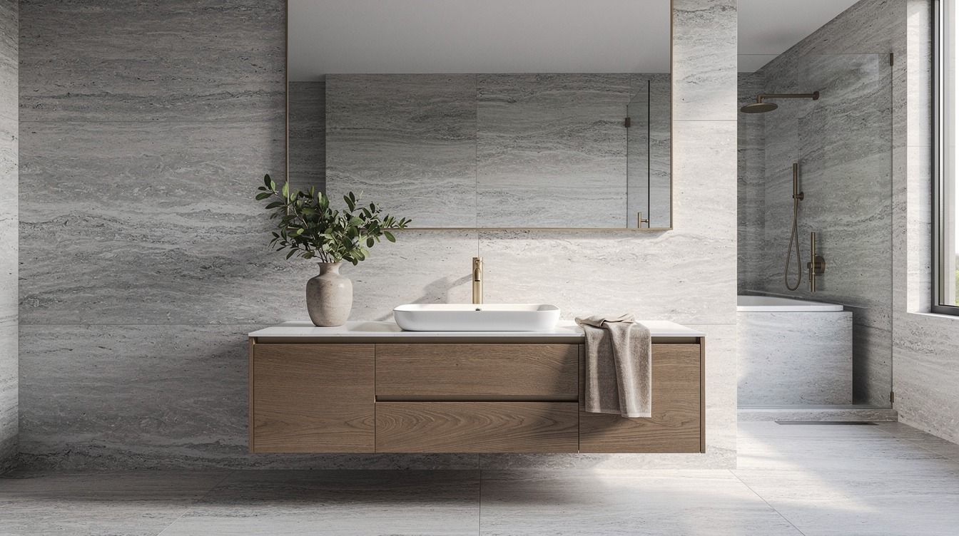 16 Silver Travertine Bathroom Ideas for Cool, Modern Elegance Without Renovating