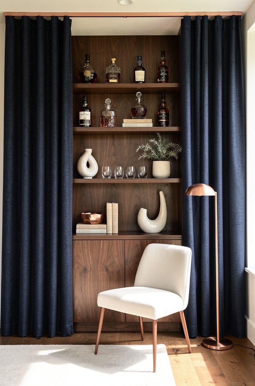 Could a curtain make your whiskey nook feel intentional?