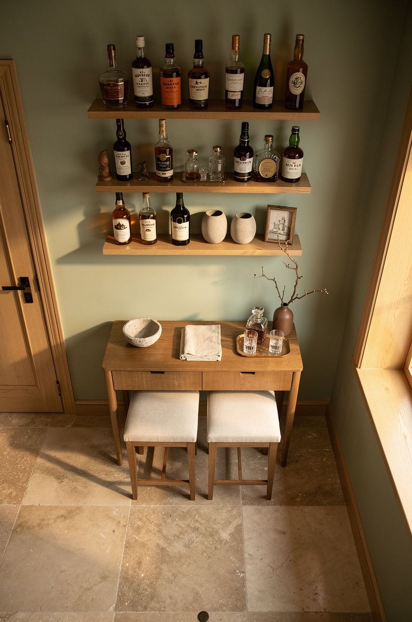 Make one bottle shelf look collected