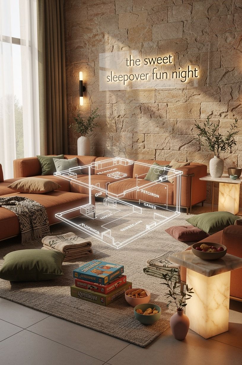 Float the Floor Plan for Small Sweet Sixteen Pajama Parties