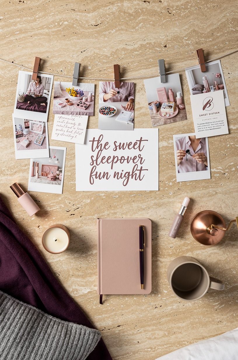 Hang a Photo Line with Sweet Sixteen Sleepover Ideas