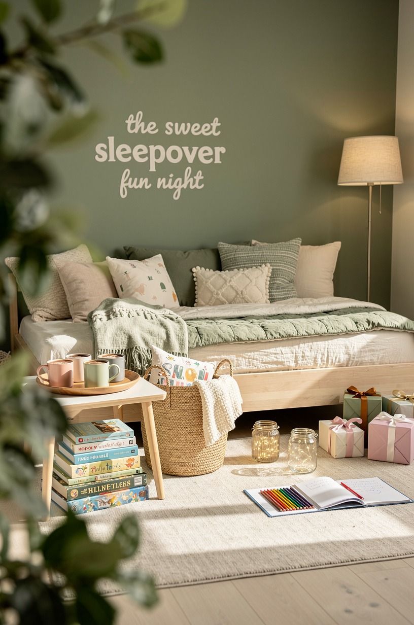 Paint a Soft Backdrop with Birthday Sleepover Ideas