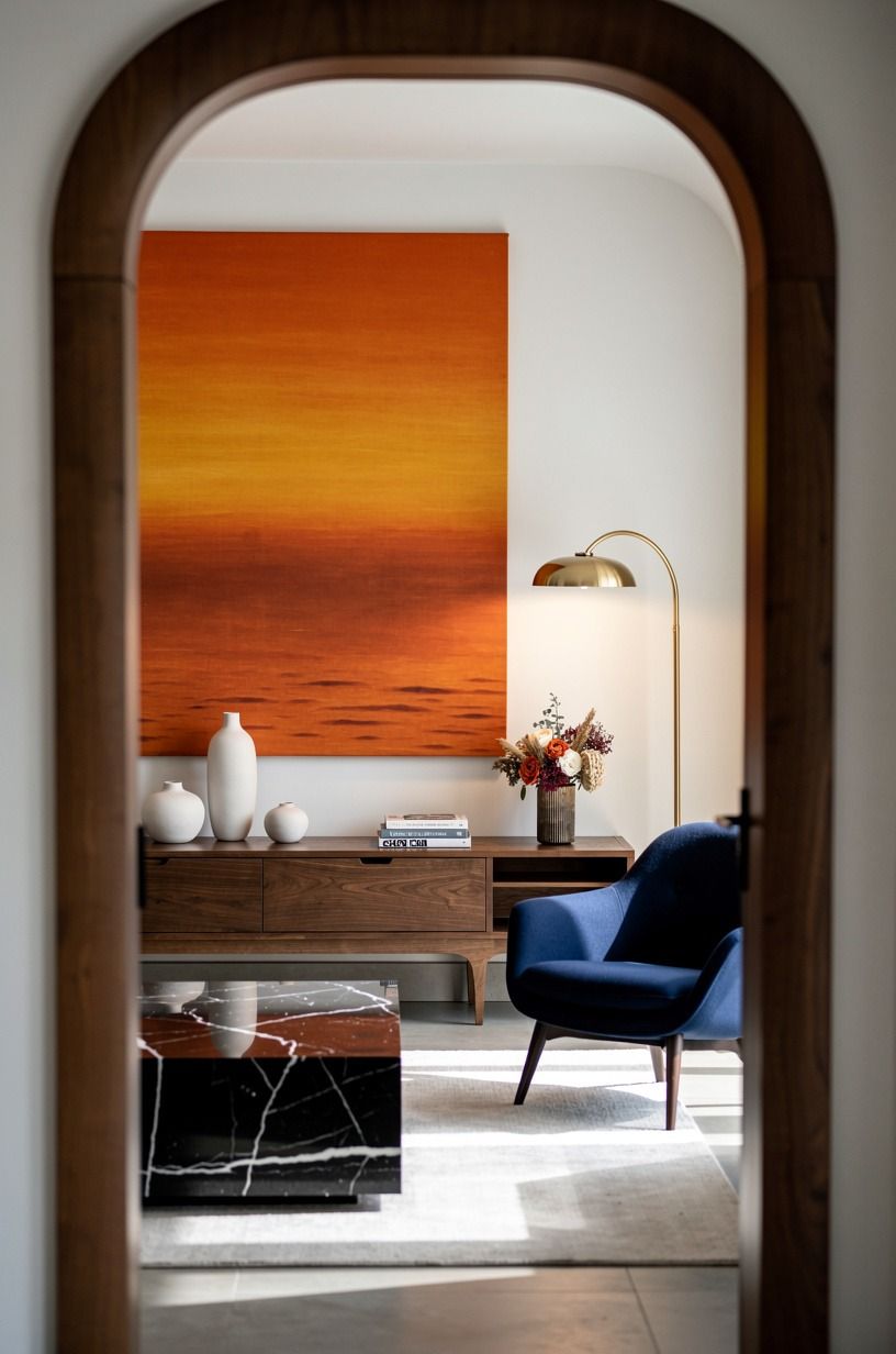 Hang a Tangerine Sunset Backdrop