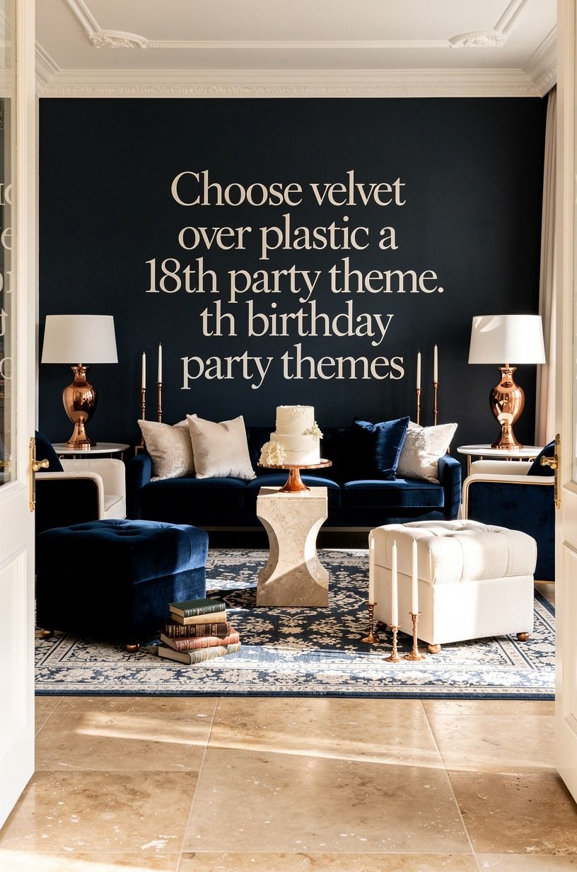 Choose velvet over plastic for a dramatic 18th party theme