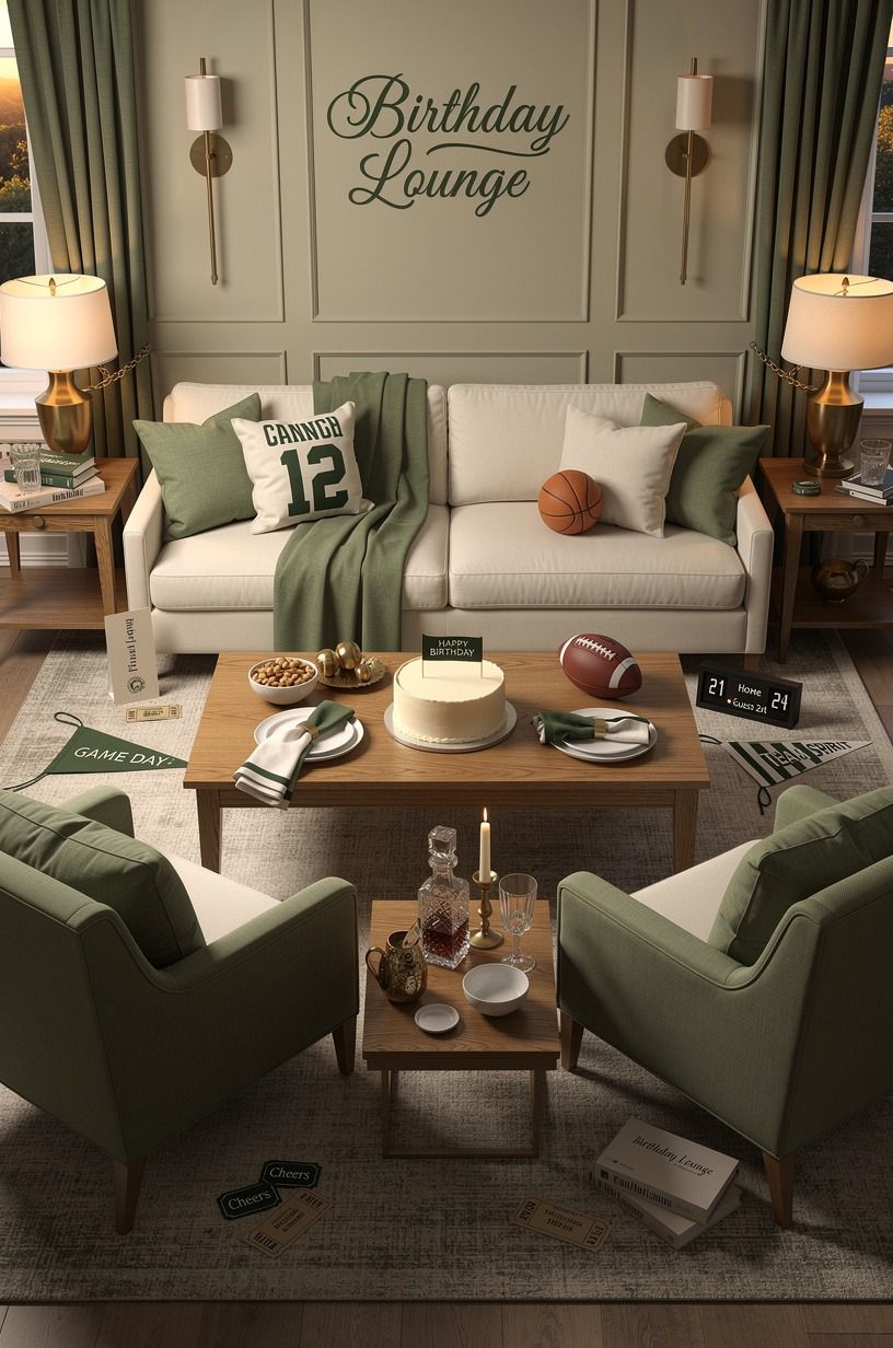 Float a sports lounge around one bold team color