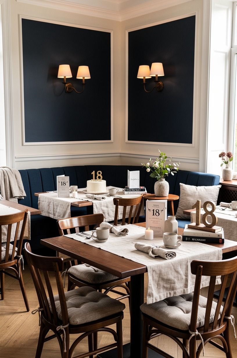Paint a color-blocked 18th birthday café