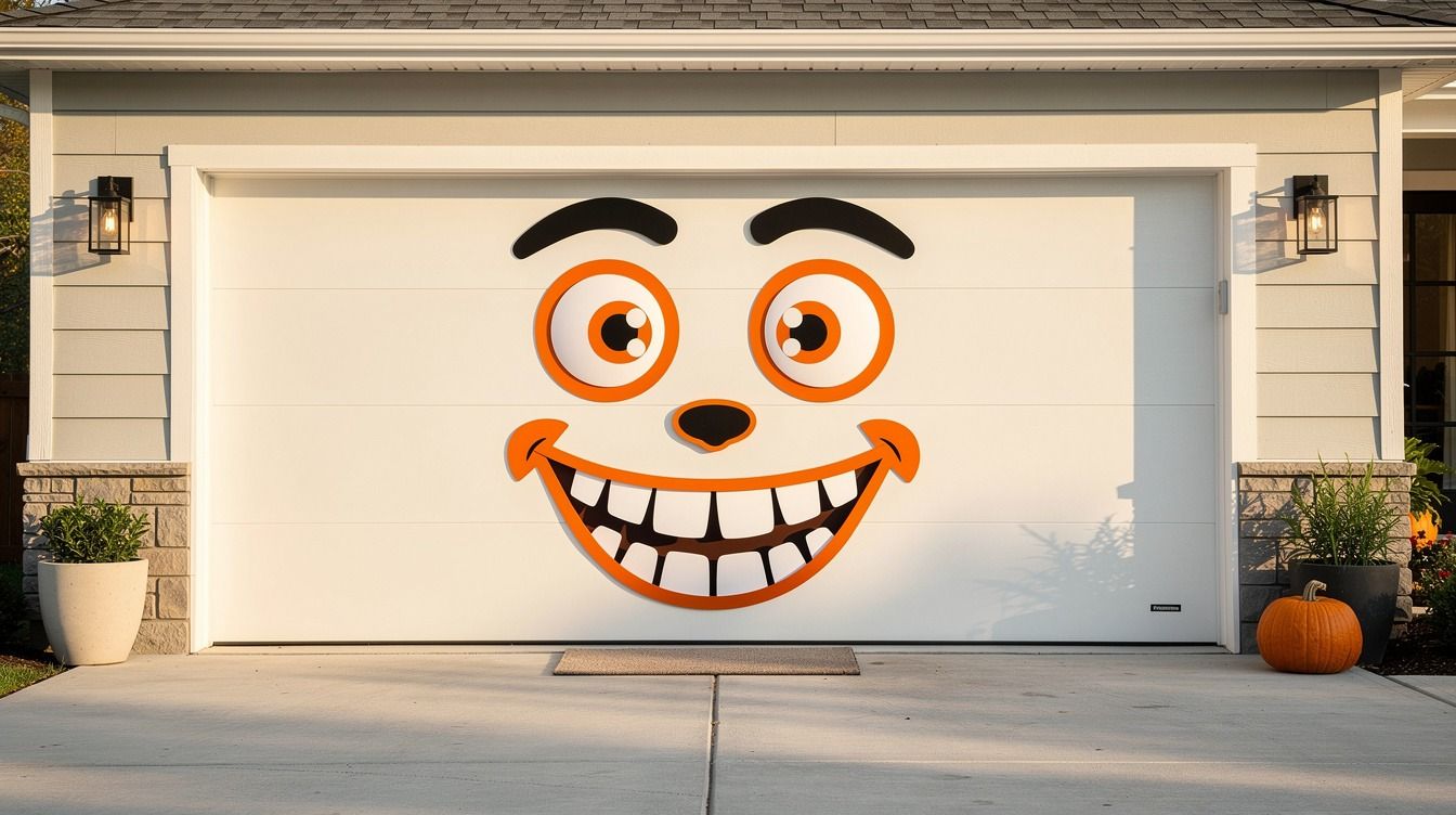 How to Turn Your Garage Door Into a Giant Halloween Face, No Damage - 15 Ideas