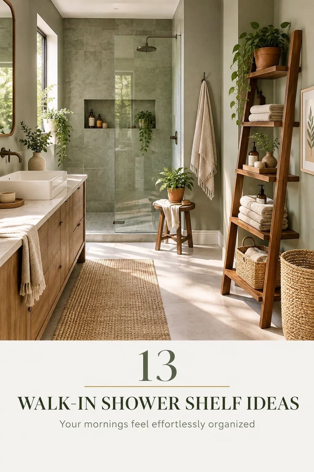13 Walk-In Shower Shelf Ideas for Easy, Open Storage Without Renovating