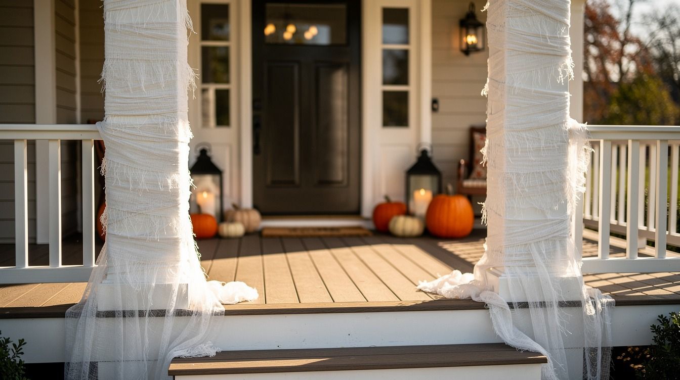 11 Ways to Wrap Your Porch Columns for Halloween, No Ladder Required