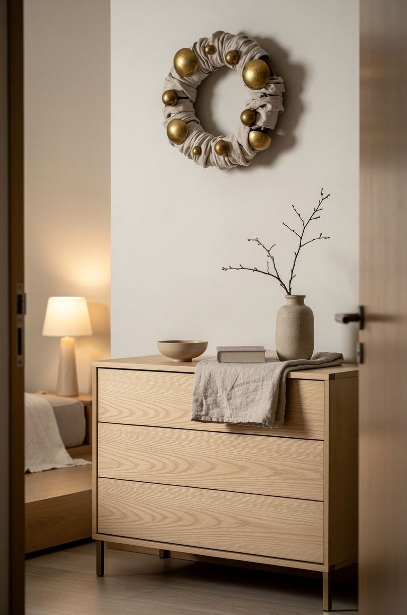 Put a wreath above the guest-room dresser