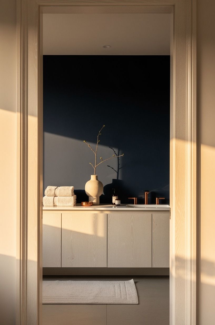 Benjamin Moore Chestertown Buff sets the ceiling tone