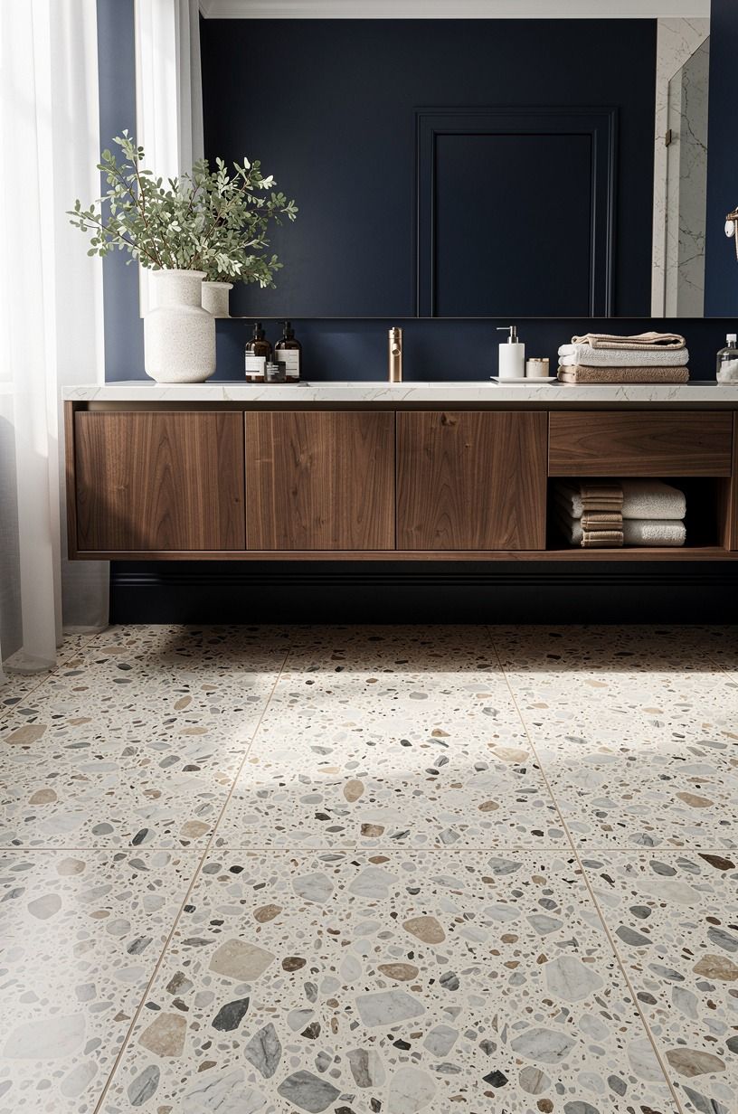 Choose cream over pure white for the grout