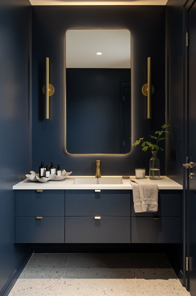 Farrow & Ball Hague Blue creates the deep counterpoint