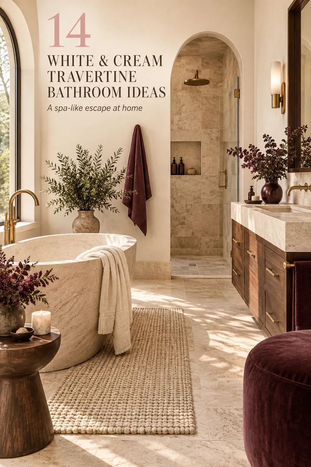 14 White & Cream Travertine Bathroom Ideas for Bright, Airy Calm Without Renovating