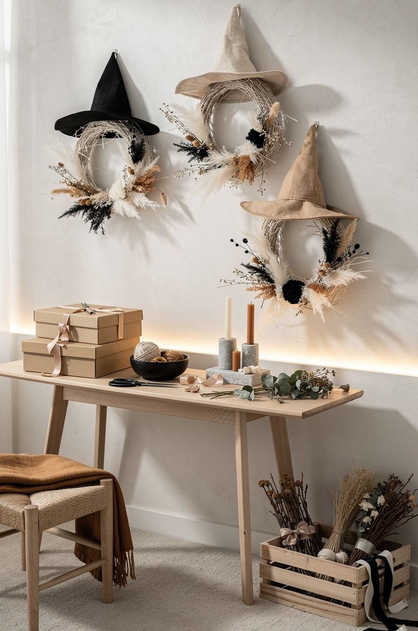 Finish with a Family Witchy Wreath Station