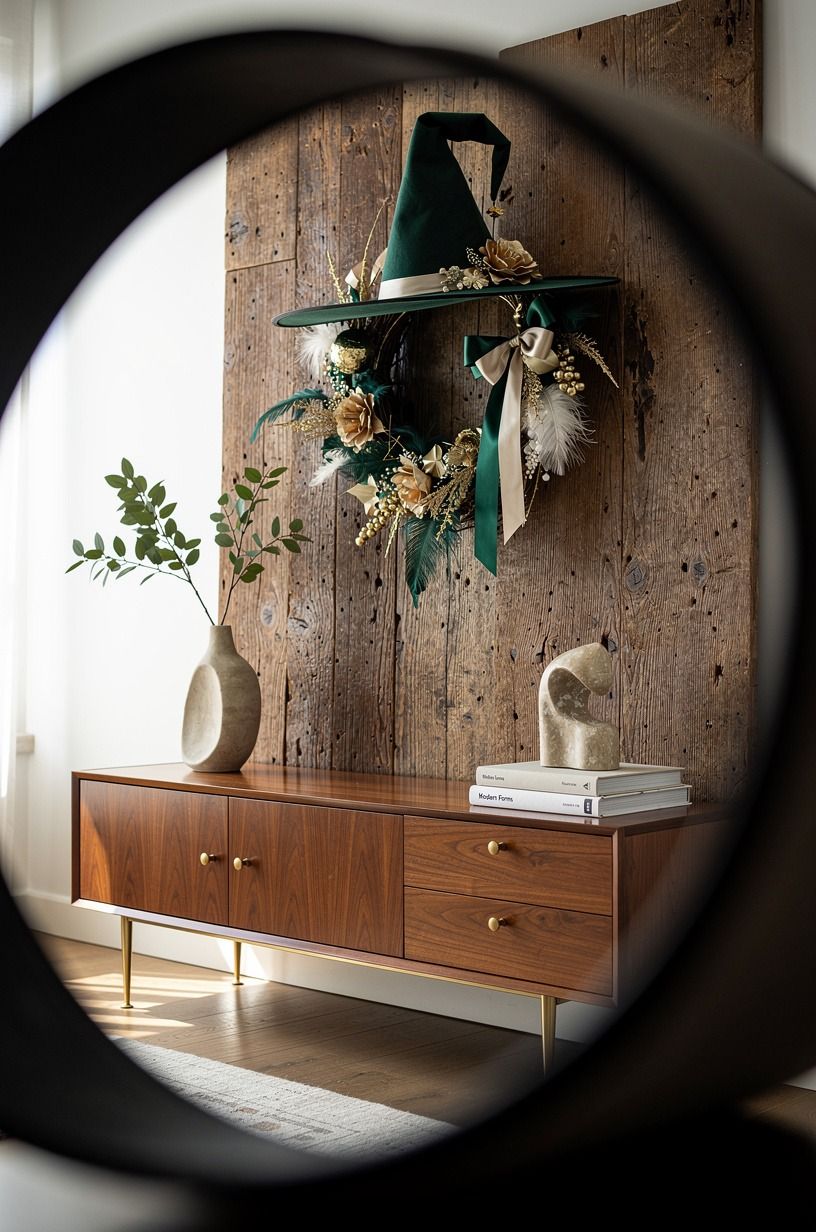 Frame a Glam Witch Hat Wreath with the Brim Halo Method