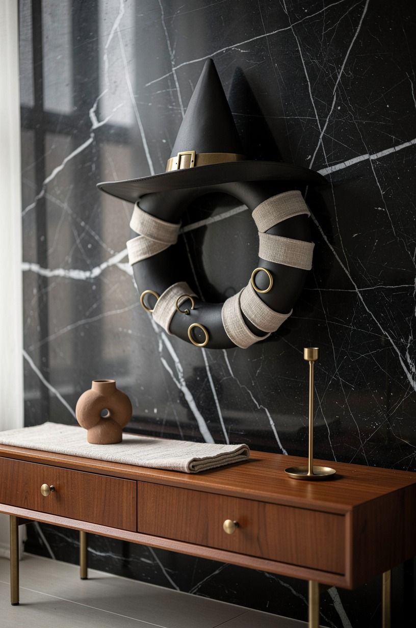 Hang a Kid-Safe Witch Hat Wreath at 36 Inches
