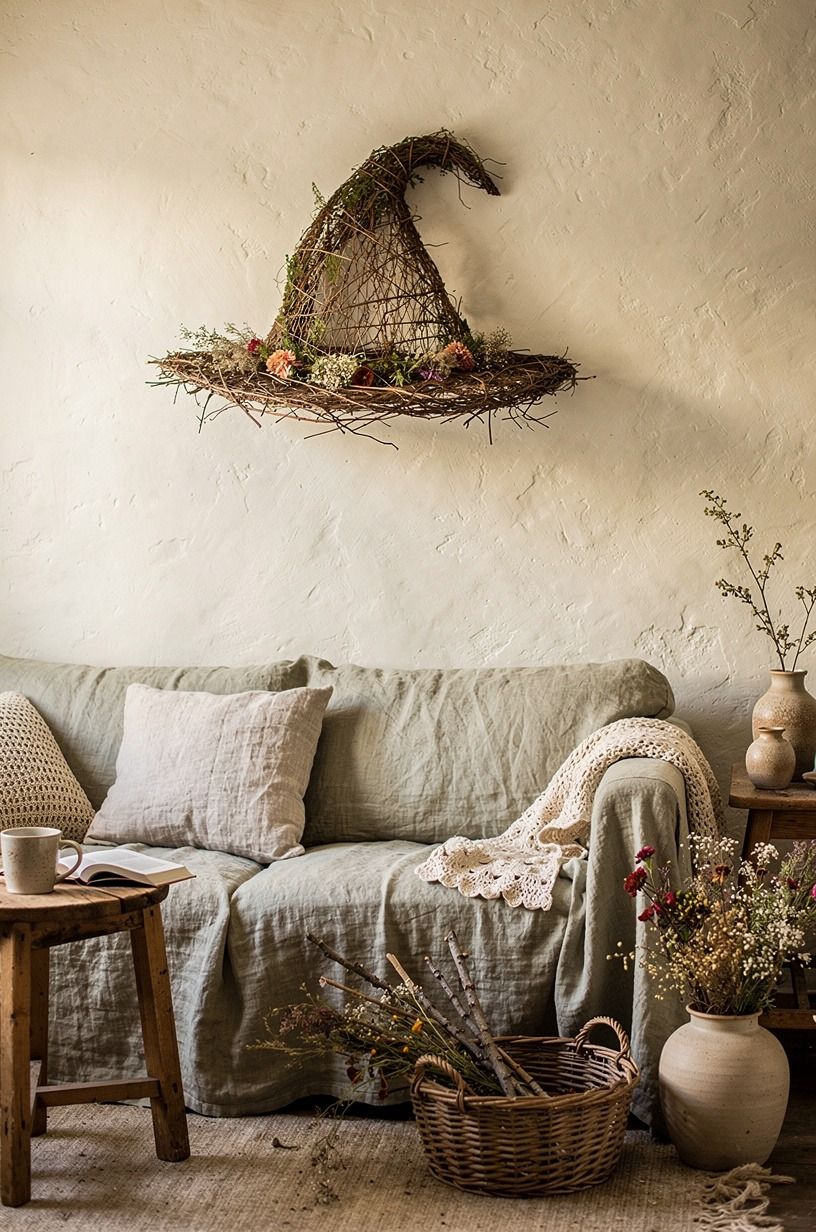 Let Dried Stems Shape a Cottagecore Halloween Decor Moment