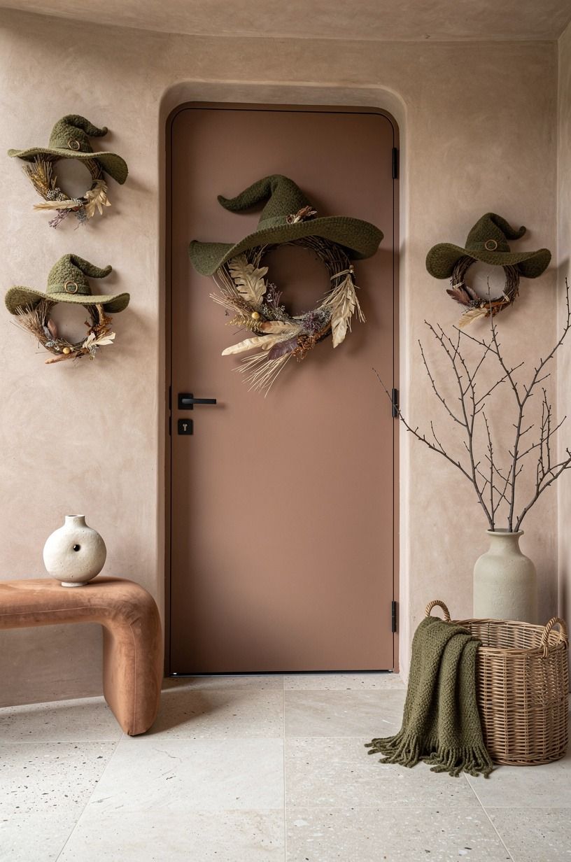 Paint the Brim for Witch Themed Door Decor