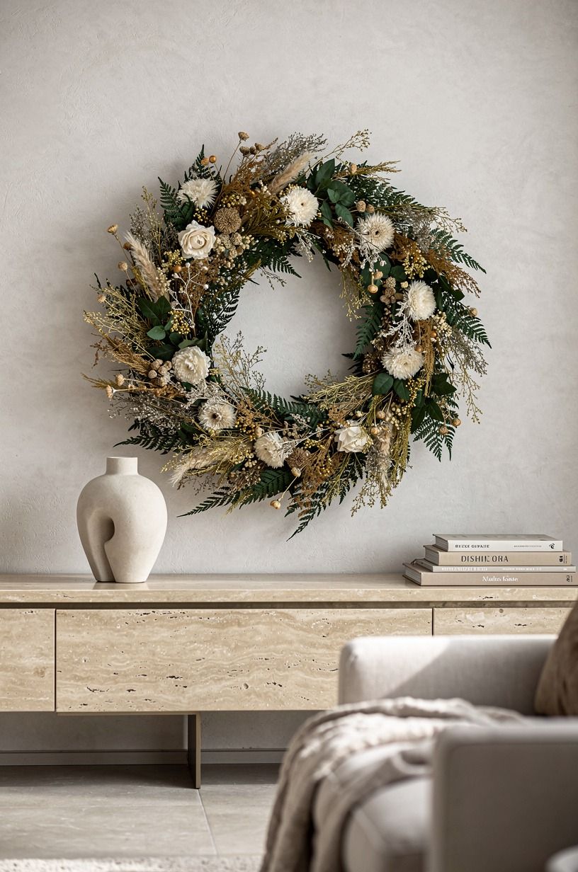 Layer a Dried Flower Wreath Halloween Palette