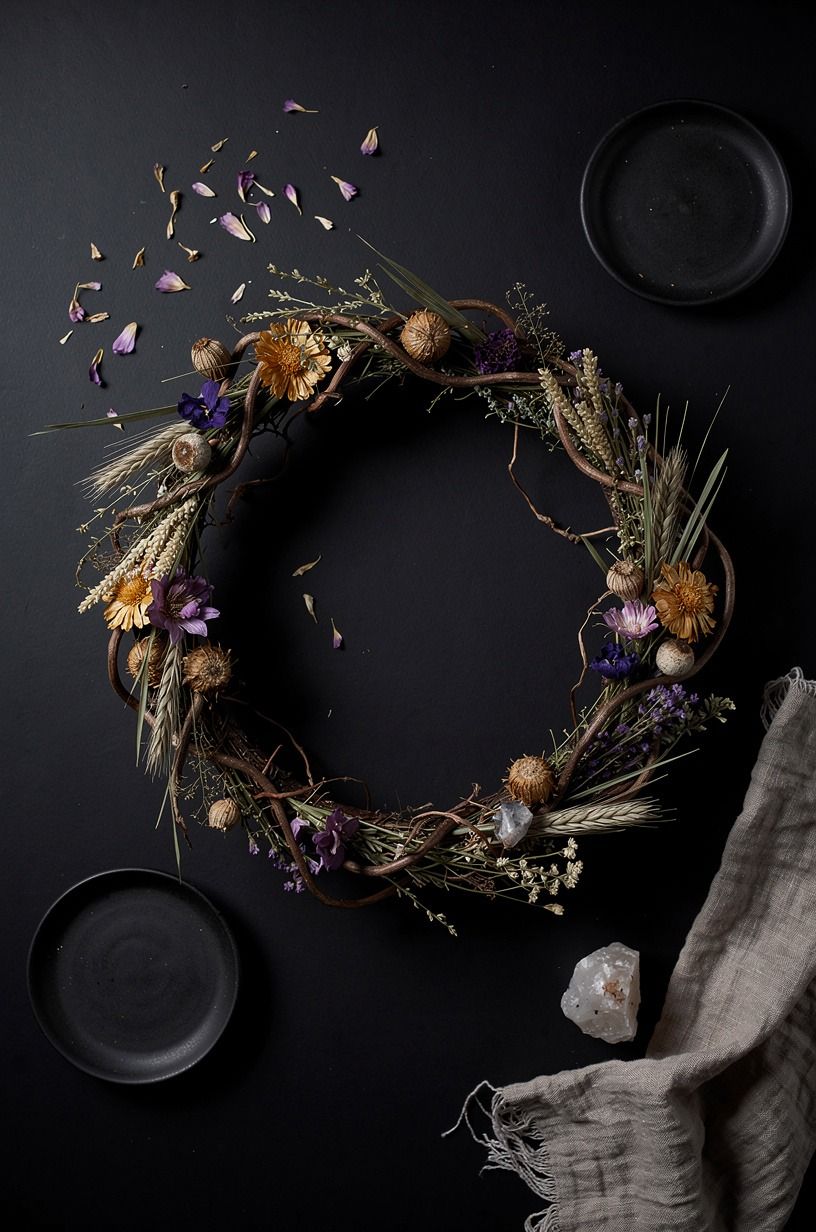 Skip Black Plastic for a Natural Halloween Wreath