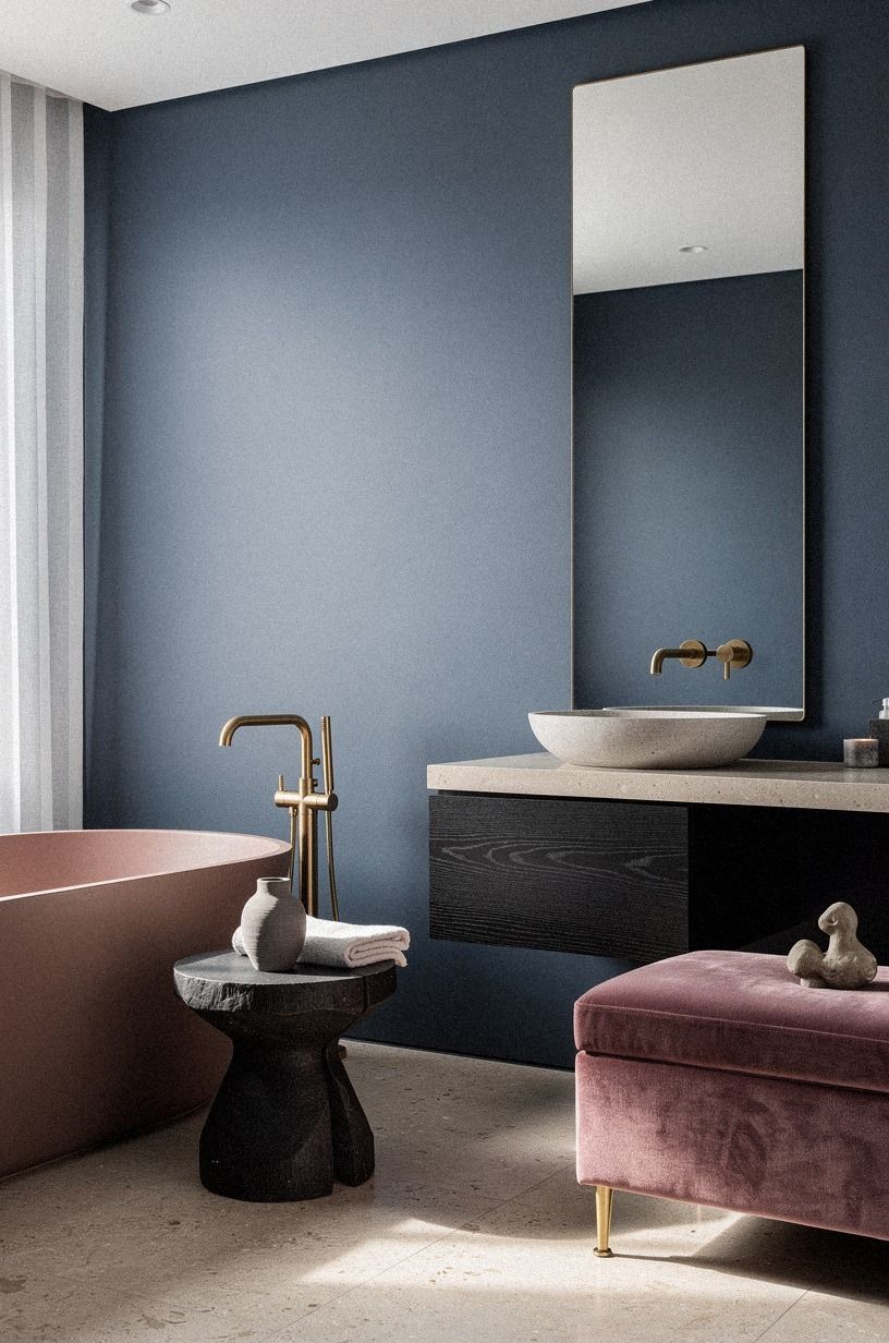 Paint the back wall a moody blue