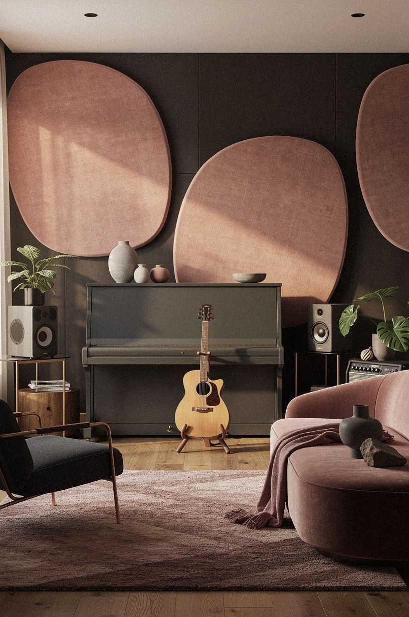 Let acoustic panels become a warm composition