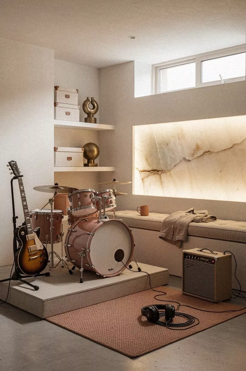 Make the basement band room feel personal