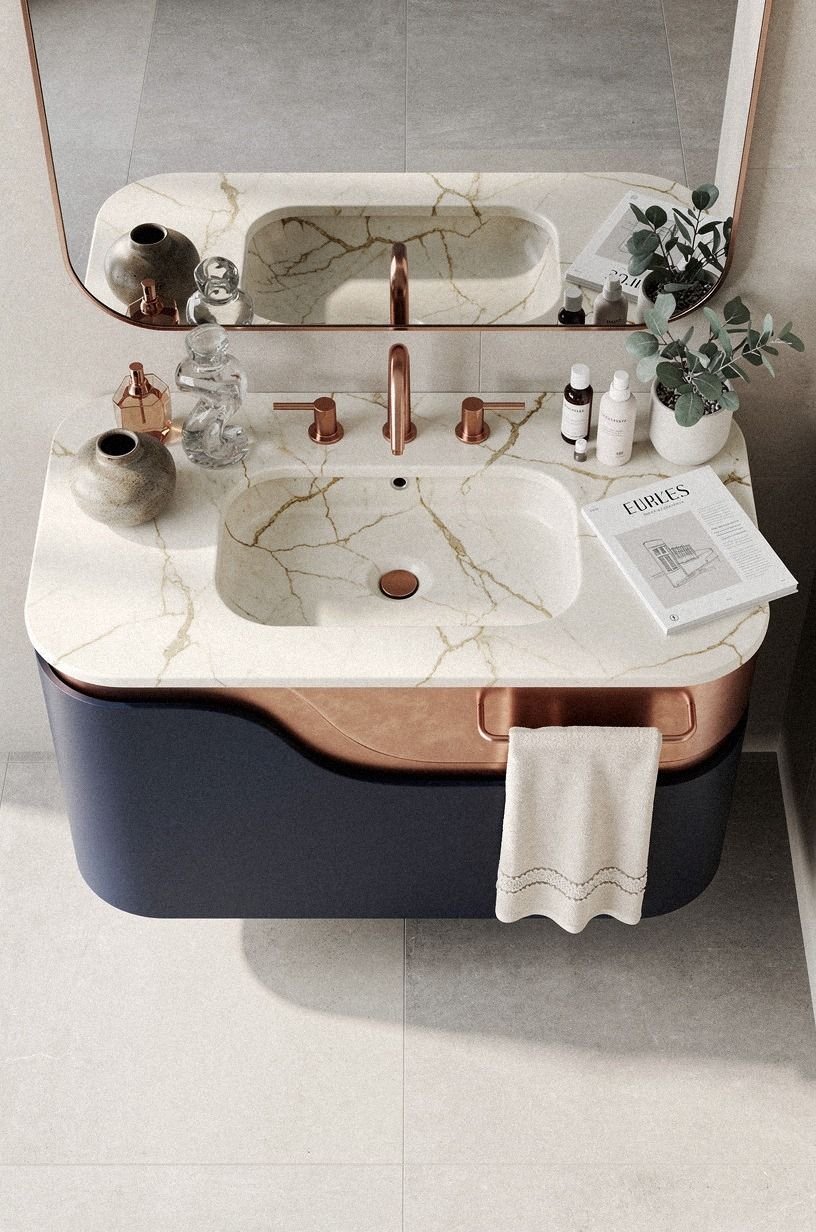 Keep the vanity at a comfortable 32 to 36 inches