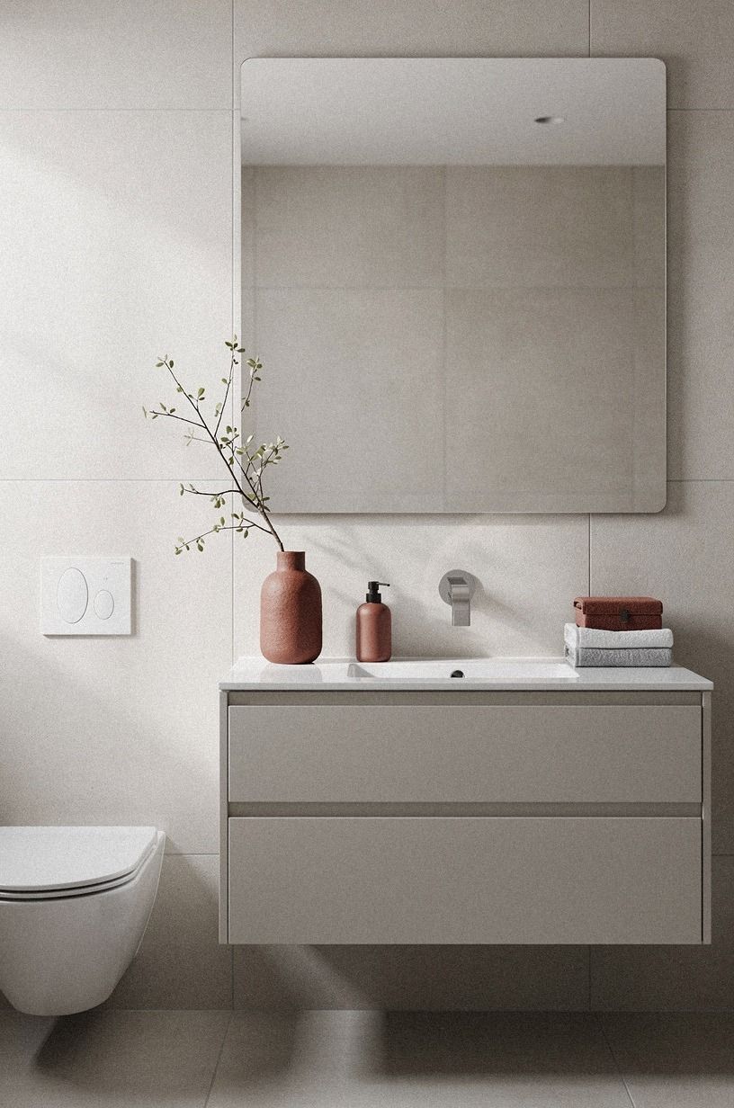 Let one red-brown accent wake up the neutrals