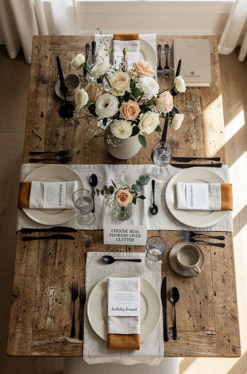 Choose Real Flowers Over Party Clutter
