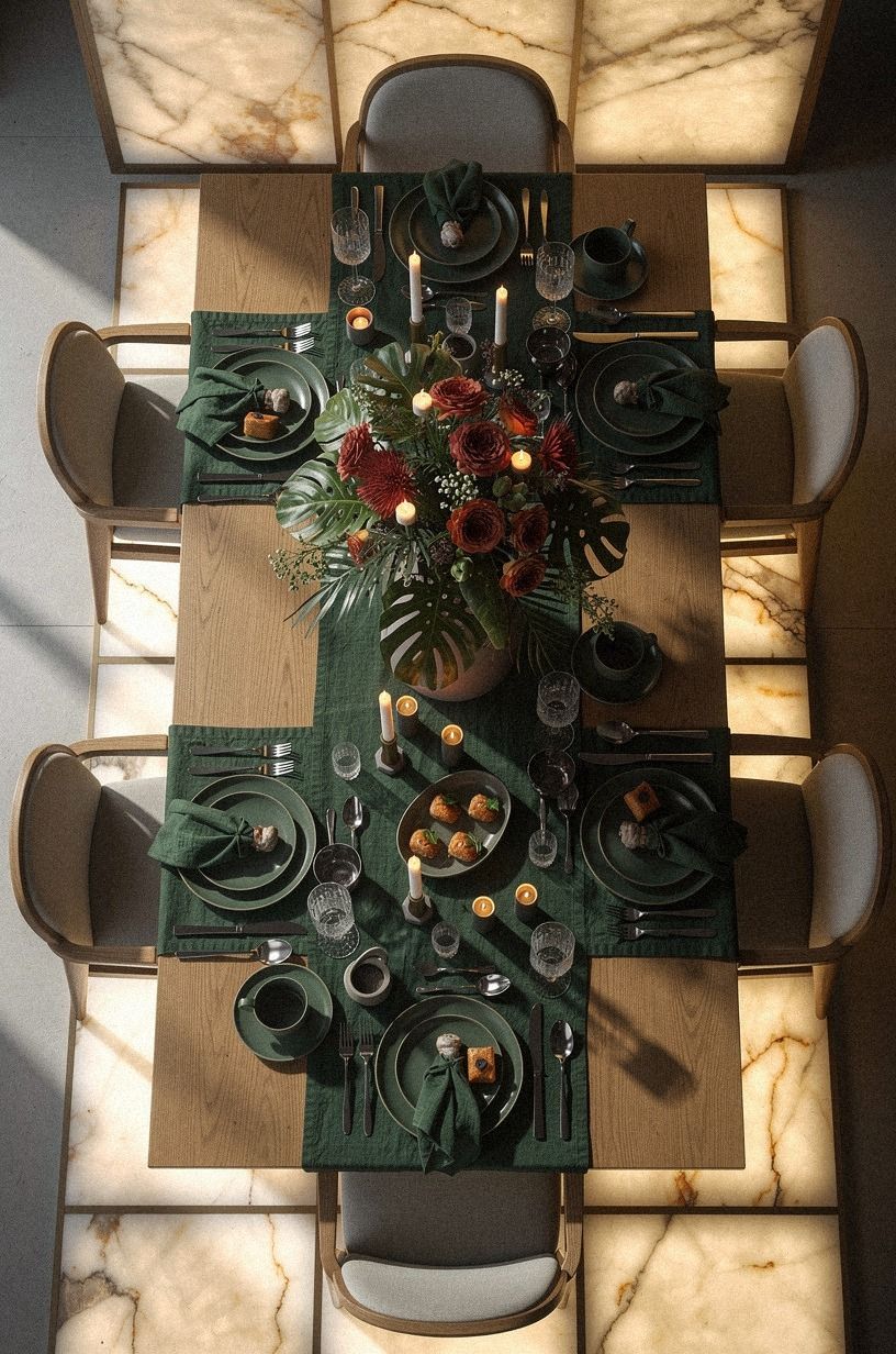 Frame the Table With One Oversized Arrangement