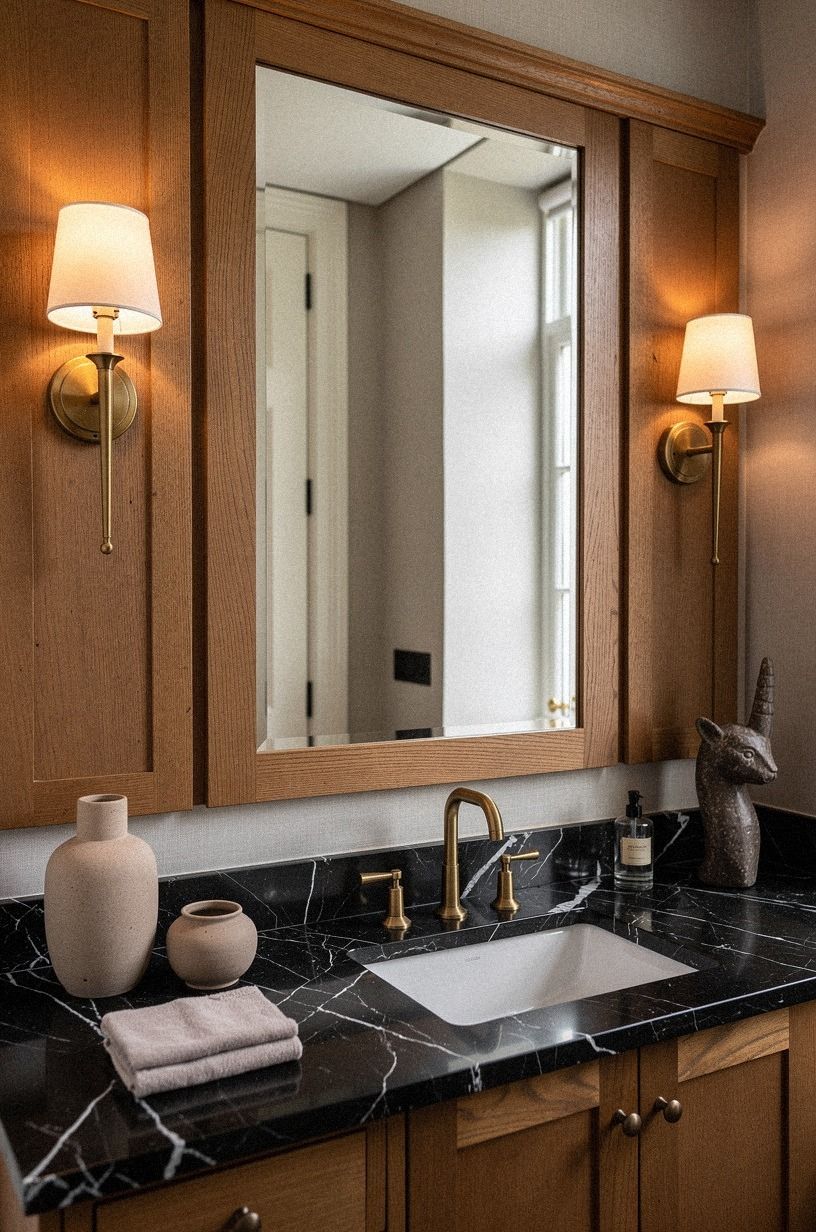 Frame the mirror with the Two-Wood Rule