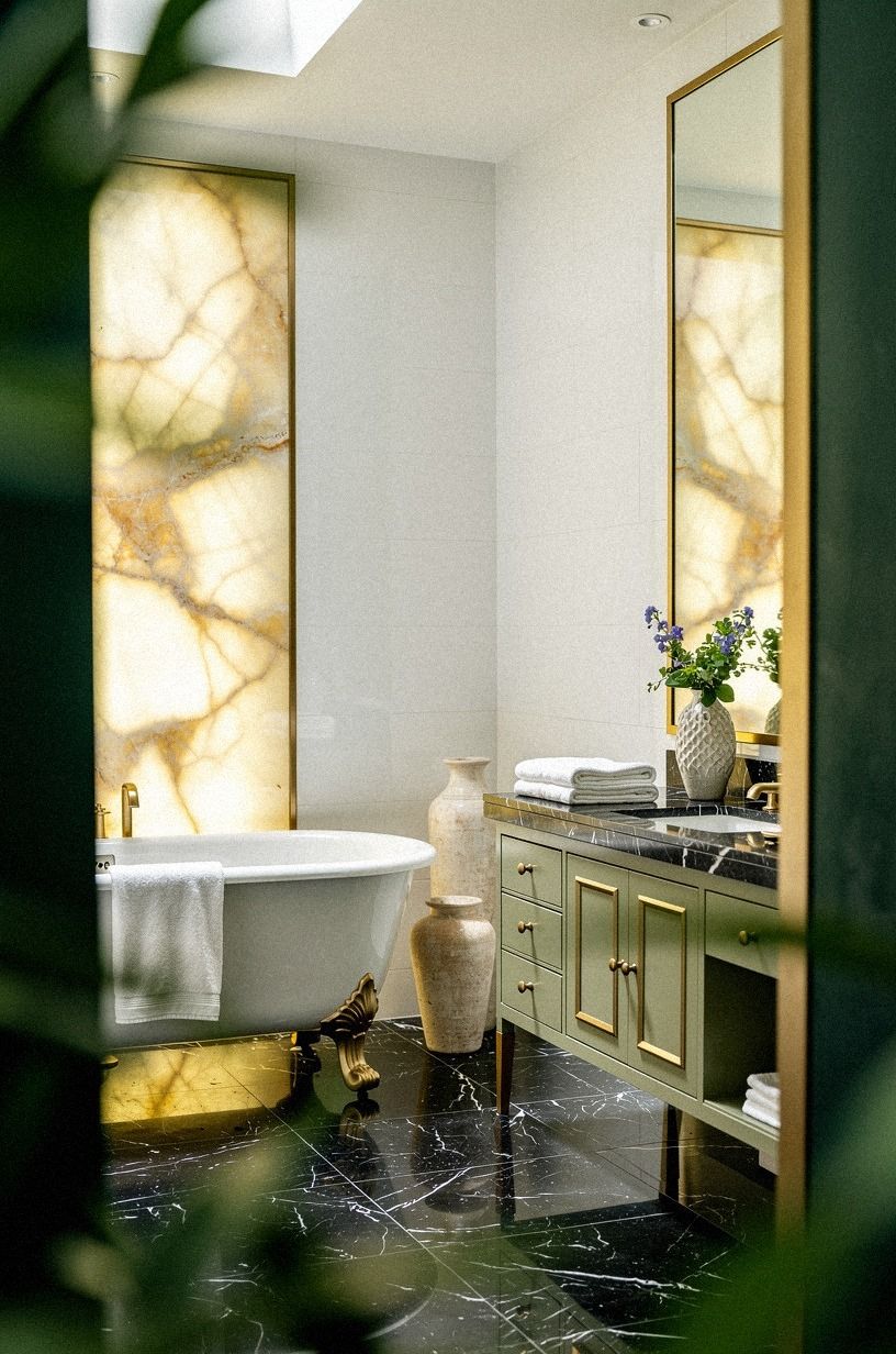 Black Marble Versus White Tile