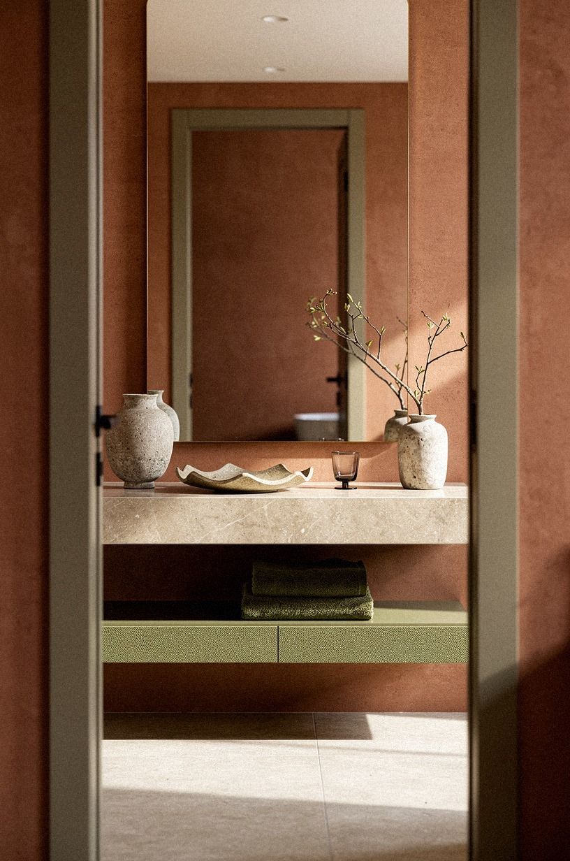 Float a Narrow Shelf Under the Mirror