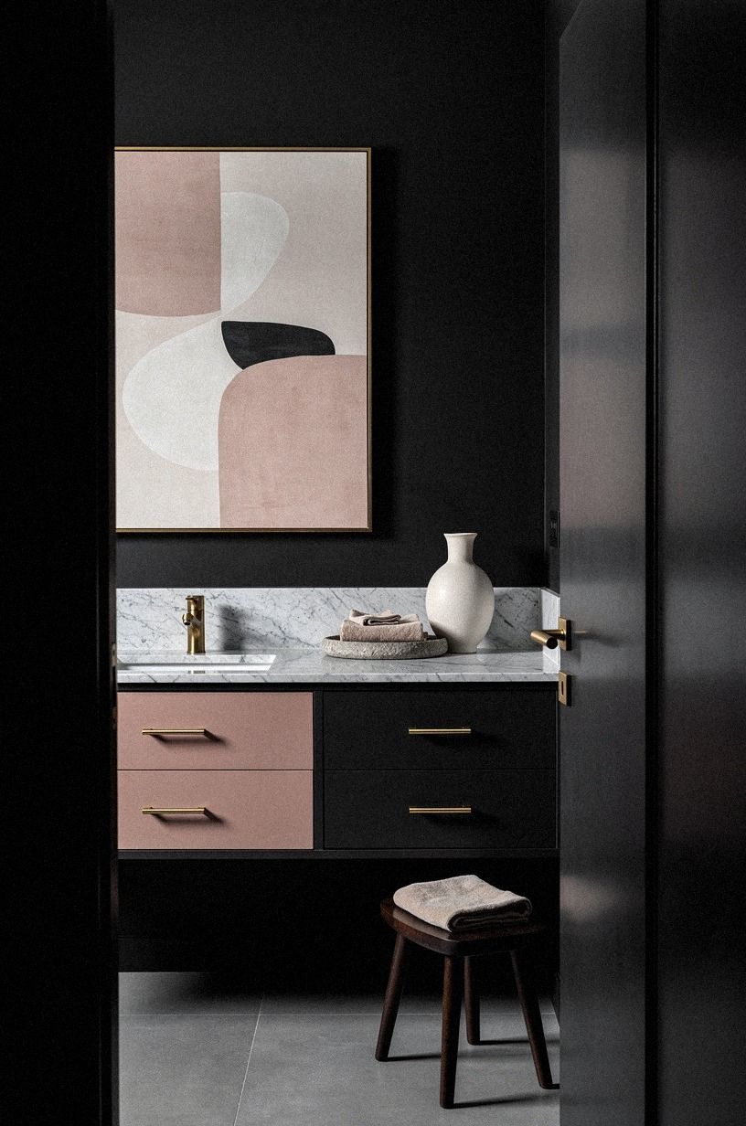 Finish Bathroom Black Ideas With One Art Piece
