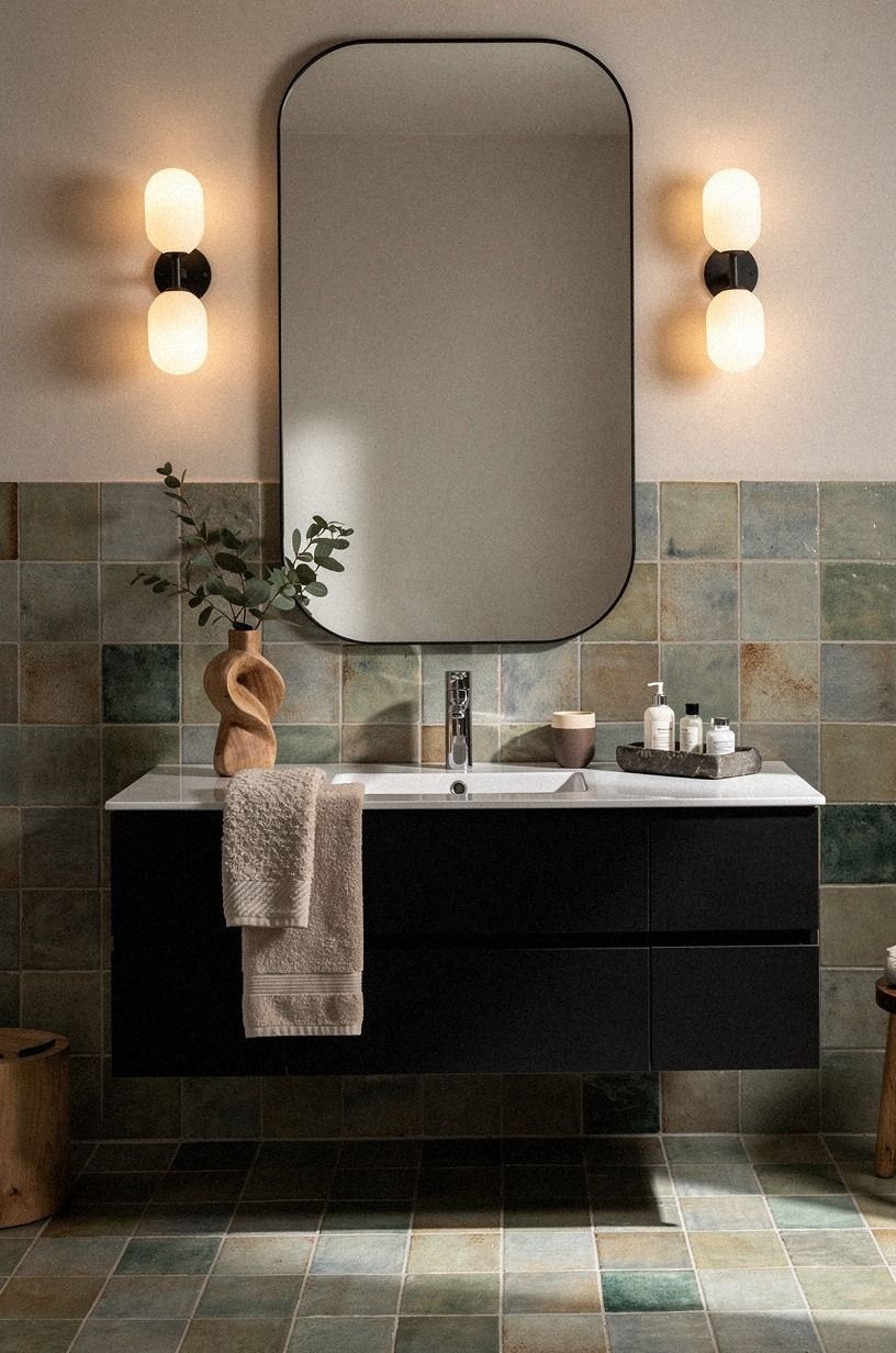 Frame the Vanity With Hand-Glazed Zellige