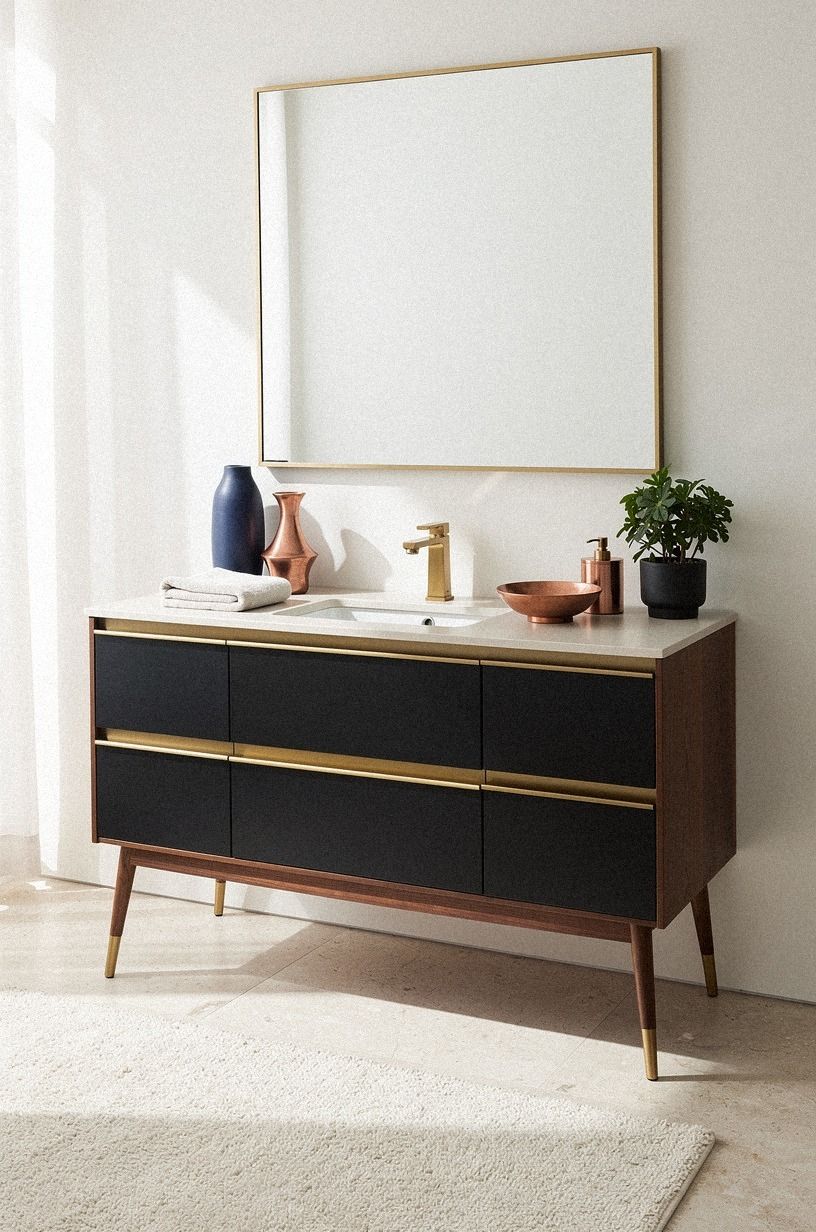 Mix Black Over a Pale Stone Floor