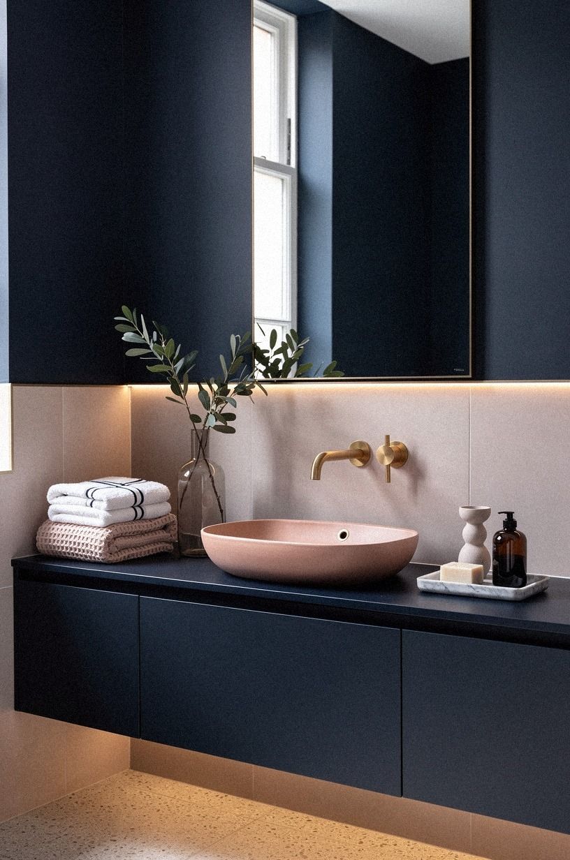 Swap chrome for unlacquered brass in a girls bathroom