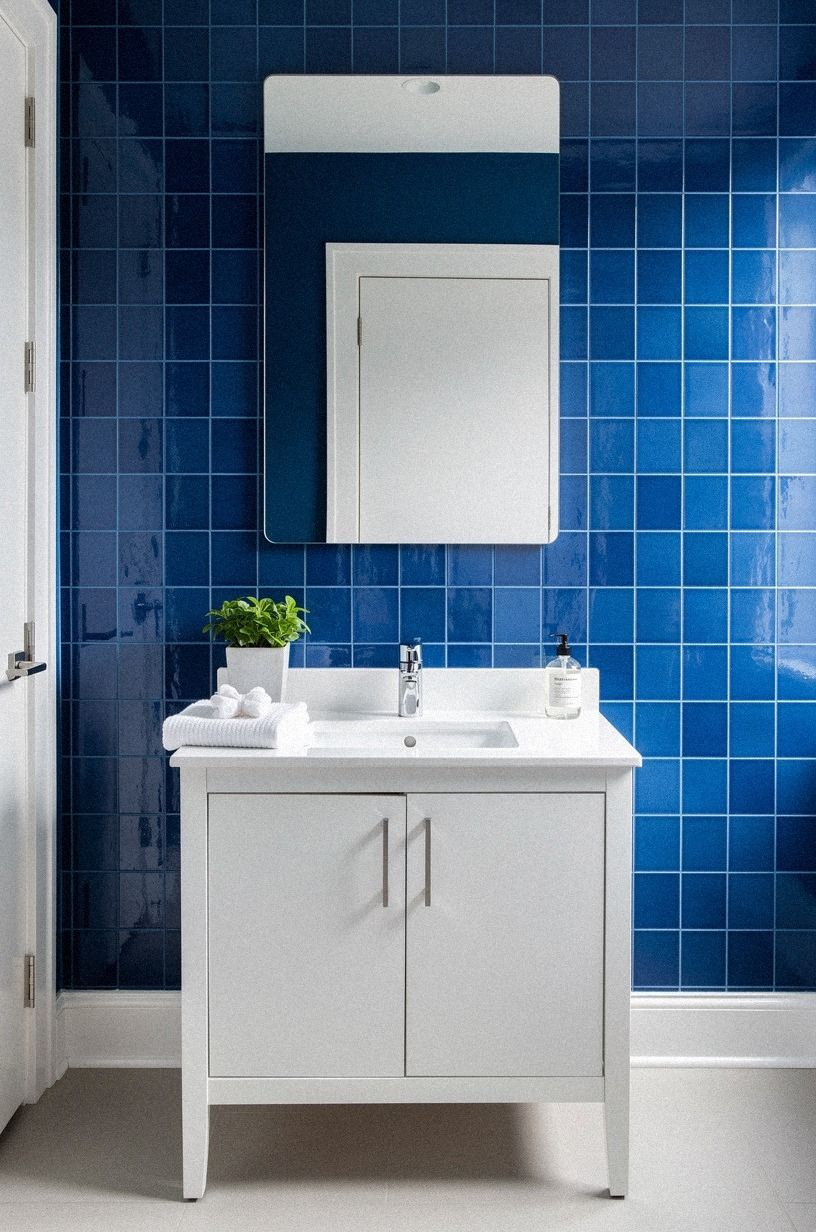Build a bright blue and white contrast