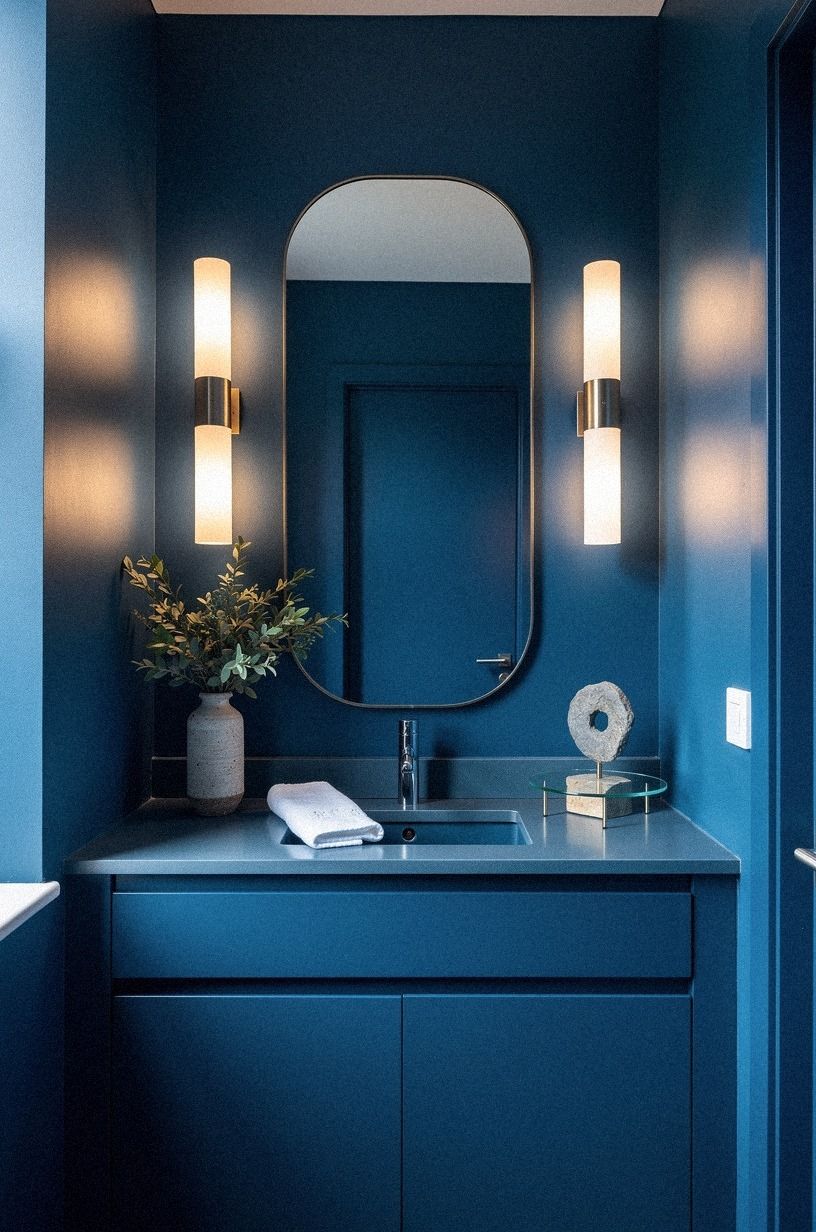 Frame the mirror with the Three-Height Light Stack